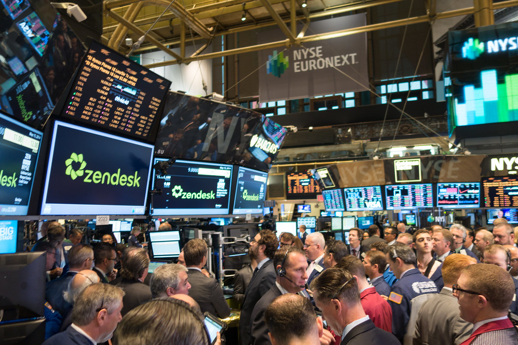 Trading Floor at the New York Stock Exchange during the Zendesk IPO